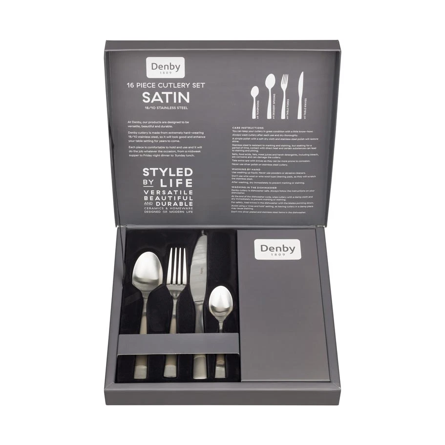 Denby - Satin 16 Piece Cutlery Set 3 Denby - Satin 16 Piece Cutlery Set