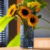 Botanical Ink Blue Triangular Vase -Home Charm Store botanicals mood blue 096
