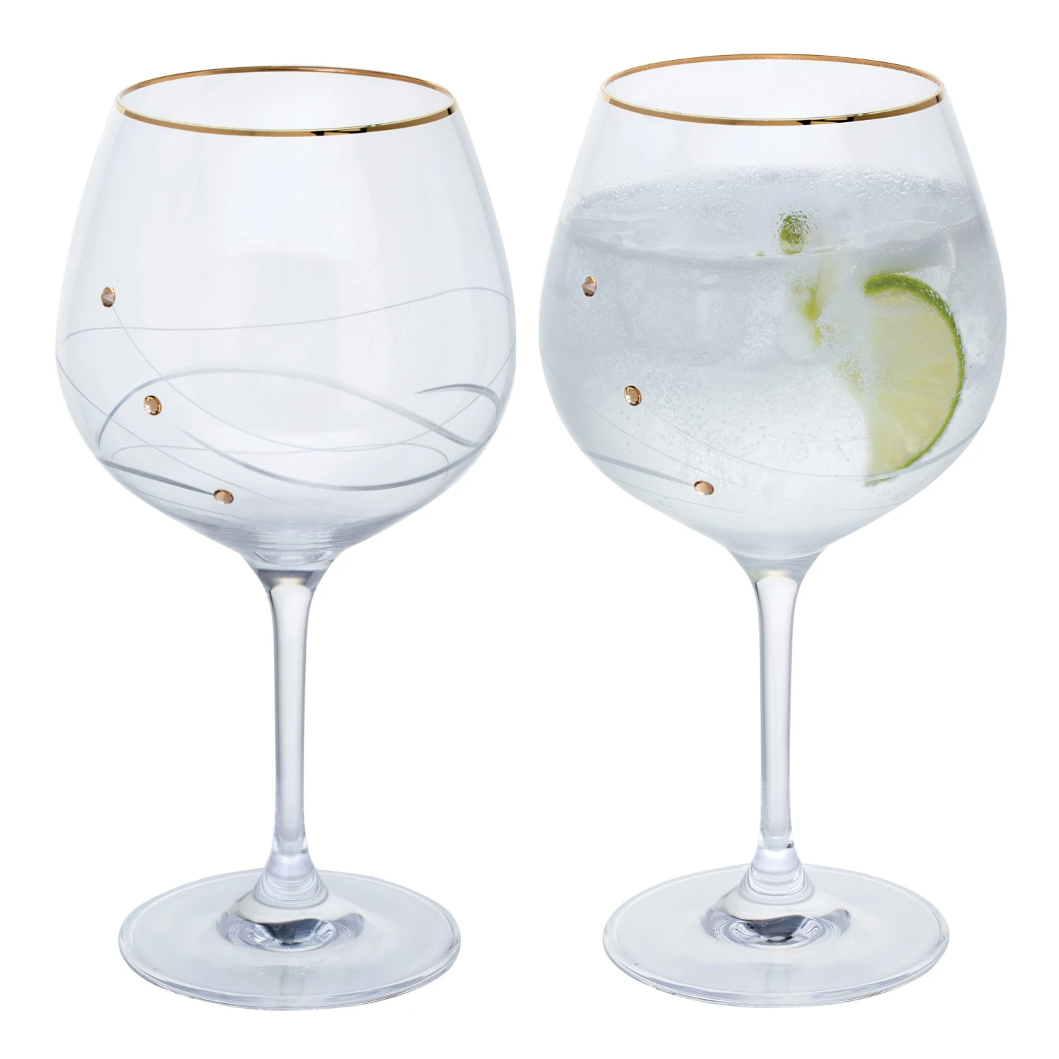 Glitz Gold Gin & Tonic Copa, Set Of 2 3 Glitz Gold Gin & Tonic Copa, Set Of 2
