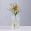 Small Clear Marguerite Vase -Home Charm Store marguerite small clear square