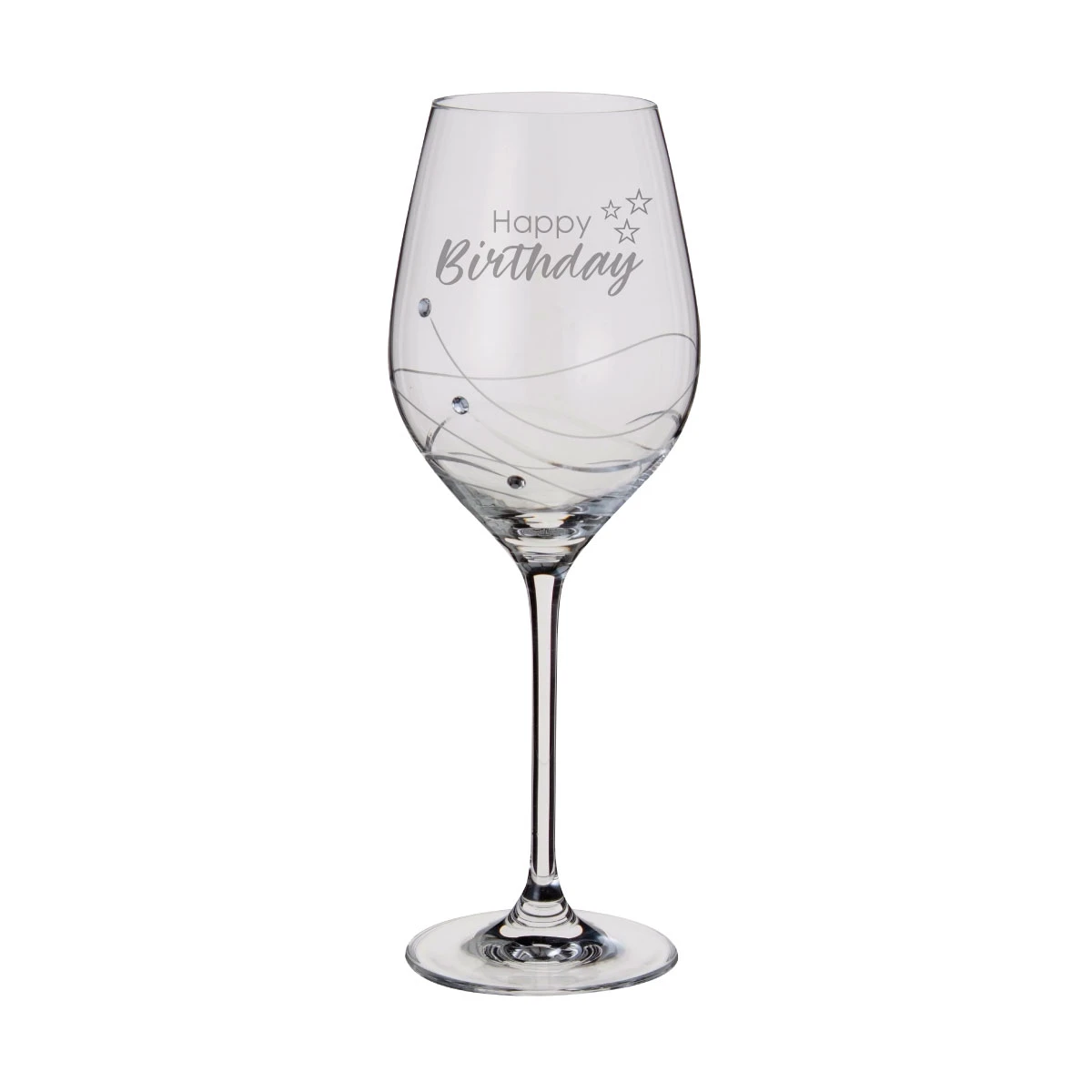 Glitz Single Wine Glass - Happy Birthday 3 Glitz Single Wine Glass - Happy Birthday