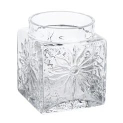 Marguerite Square Vase Clear -Home Charm Store va3423 cl marguerite square clear co